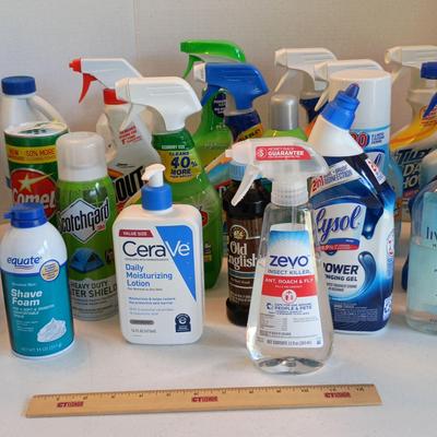Cleaning Supplies Lot - Tilex, Lysol, Clorox, Shout, Windex, Zevo+++