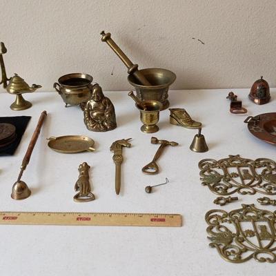 Vintage Household Brass & Copper- Mortar & Pestles, Buddha, Spain Constitution, Pyramids+++
