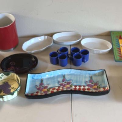 Kitchen ceramics: Plates, Bowls, Coffee Cups, Butter Dishes & Cookie Jar