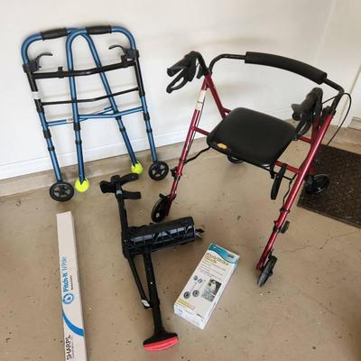 5pc Medical Equipment - Rolling Walker, iWalk 2.0, Pitch-It IV Pole