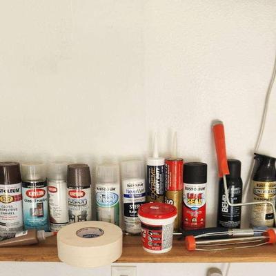 22pc Spray Paint, Primer, Painting Tools, Paint Thinner, Caulking++