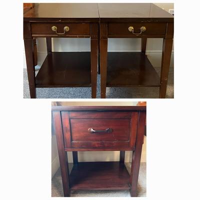 1 Pottery Barn Side Table and 2 Mersman End Tables