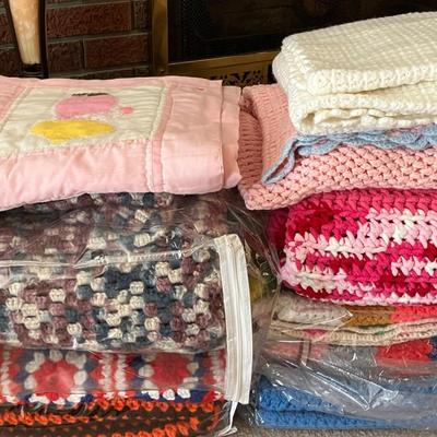Homemade Afghans and Sunbonnet Sue Quilt