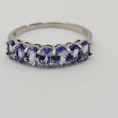 Sterling Accent Or Stacking Ring Purple Gem 925 Sz 9