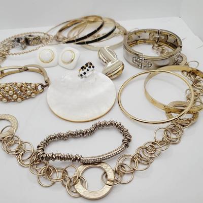 Golden Moonglow Costume Jewelry Lot Vintage Modern