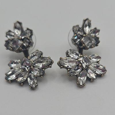 Baublebar CZ 2 in 1 Starburst Earrings With Enhancer Signed