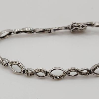 Sterling Infinity Bracelet Diamond Cut 925 Silver