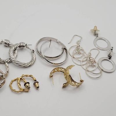 Classic Daily Wear Hoop Circle Earrings Silver Gold Tone