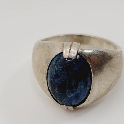 Sterling Lapis Cabochon Sz 9 926 Ring 
