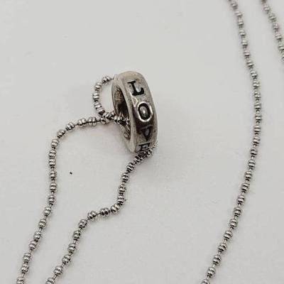 Love Ring Necklace Sterling Silver