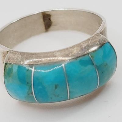 Desert Rose Jay King Turquoise Ring Sz 7.5 Sterling
