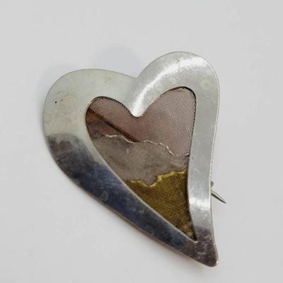 Artisan Style Heart Pin Brooch