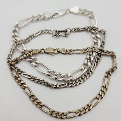 Sterling Silver Med To Heavy Chain Bracelets