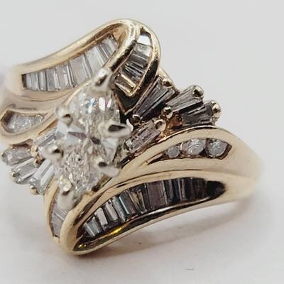 1ctw Diamond Engagement Ring 14k Yellow Gold 6.8g Sz 6.5