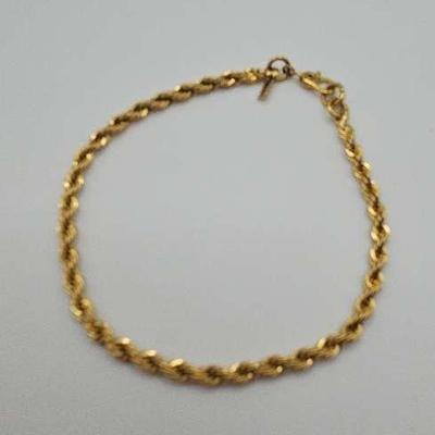 Monet Gold Tone Rope Bracelet