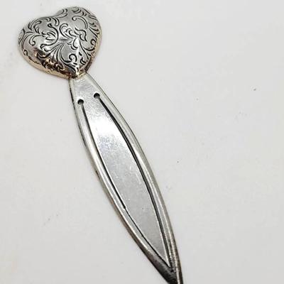 Sterling Heart Top Silver Bookmark