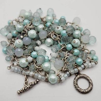 Chainmail Blue Beaded Chacha Bracelet