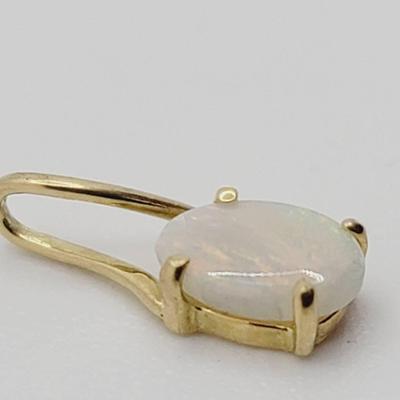 10k Yellow Gold Small Opal Pendant