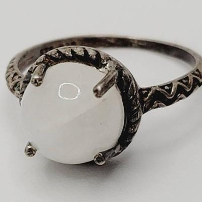 White Labradorite Sterling Ring Sz 8 925 