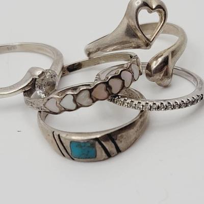 925 Sterling Stacking Accent Ring Lot Sz 5-9