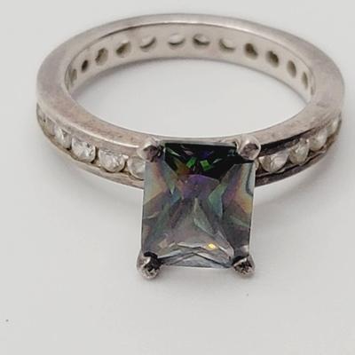 Mystic Topaz Center Stone Sz 7 925 Sterling Ring
