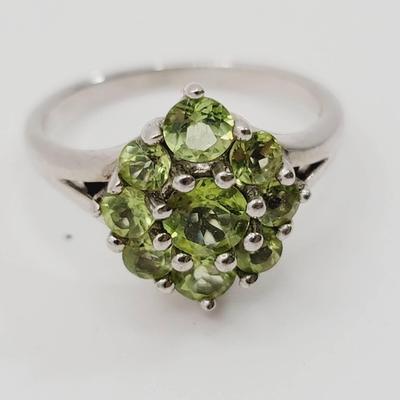 Sterling Peridot 925 Thailand Ring Sz 8
