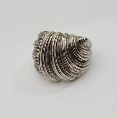 Sterling Silver Textured Dome Ring 925 Sz 7