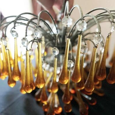 Murano Vintage Water Drops Chandelier attributed to Paolo Vannini (has a vintage plug) 