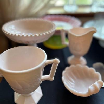 Pink Milk Glass 