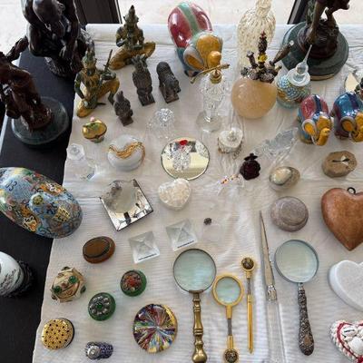 BRONZE STATUES,MAGNIFIERS,PERFUME BOTTLE,PAPERWEIGHT-ALL SOLD