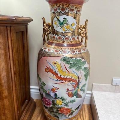 Oriental tall vase