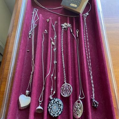 Sterling Silver And Silver Toned Necklaces 