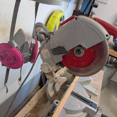 Milwaukee 10” Miter Saw (Model 6490) with 3M Respirator – Heavy-Duty Woodworking Tool