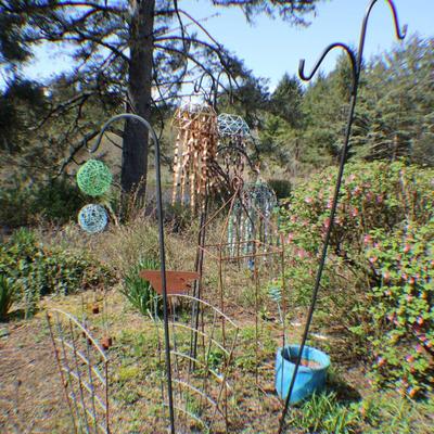 Eclectic Garden Decor Bundle – Hooks, Orbs, Chimes & Sculptures
