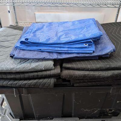 Heavy-Duty Quilted Moving Blankets and Tarps Lot