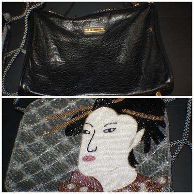 Designer Purses- Rebecca Minkoff Black Leather and Beaded Geisha handbag