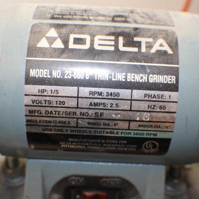Delta 6" Thin-Line Bench Grinder – Model 23-660