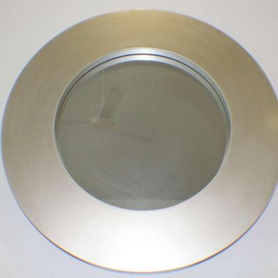 Modern Round Wall Mirror with Brushed Metal Frame – 26" Diameter