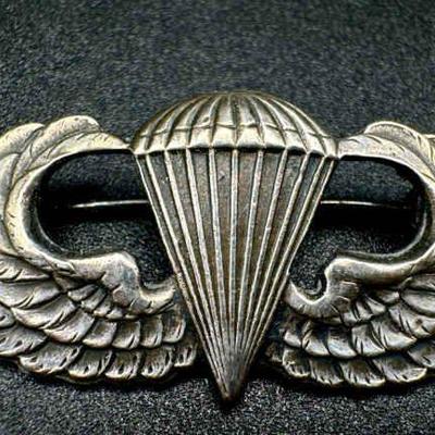 Sterling Silver WWII U.S. PARATROOPER JUMP WING BY ORBER
