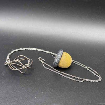 (2) Necklace Pendants Feat - Sterling Chain
