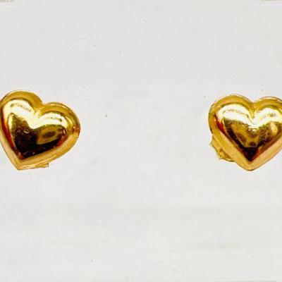 14K Gold Heart Earrings
