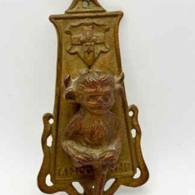 Vintage Brass Lincoln Imp Door Knocker
