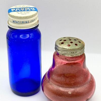 (2) Colorful Vintage Glass Feat. Cobalt Bromo Seltzer
