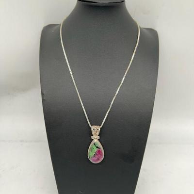 Southwestern Ruby Zoisite Sterling Silver Necklace
