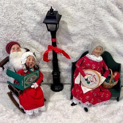 (2) Byers Holiday Figurines With Lamp Post

