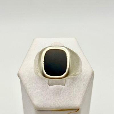 Vintage Sterling Silver Onyx Avon Signet Ring
