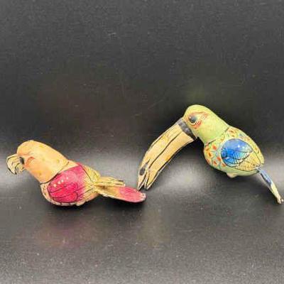 (2) Paper Mache Birds
