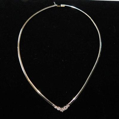 Absolutely stunning 14KW and Diamond choker style necklace. 