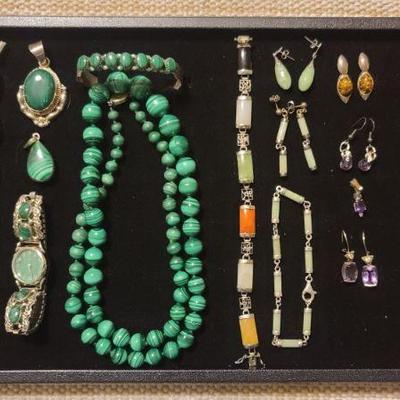 Sterling, Malachite and Druzy