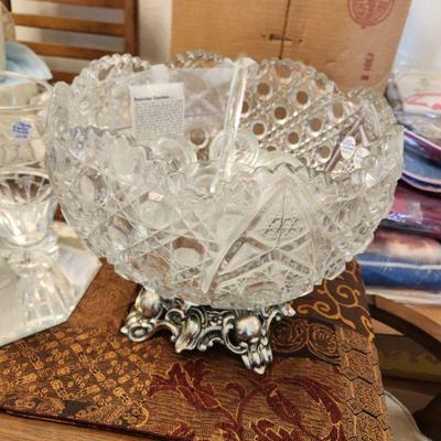 Large. Hand Cut Punch Bowl. Excellent Condition.